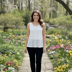 Chic White Lace Tank Top